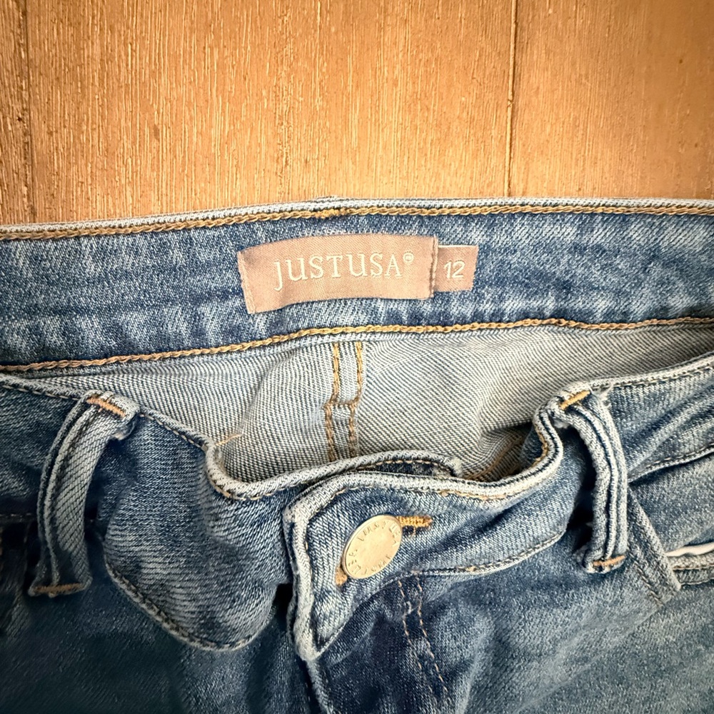 Just USA Blue cropped bootcut jeans